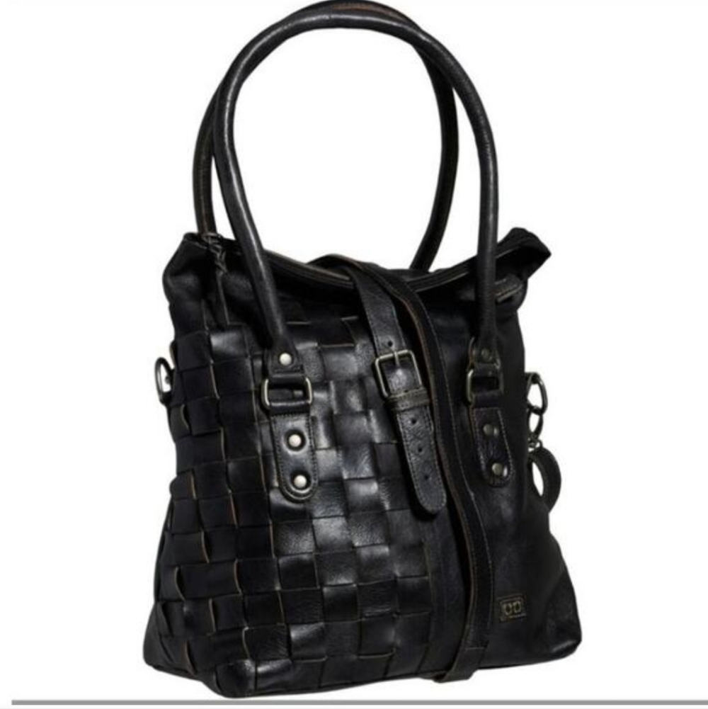 BED STU "Rachel" Shoulder Bag in Black Rustic Rust BFS